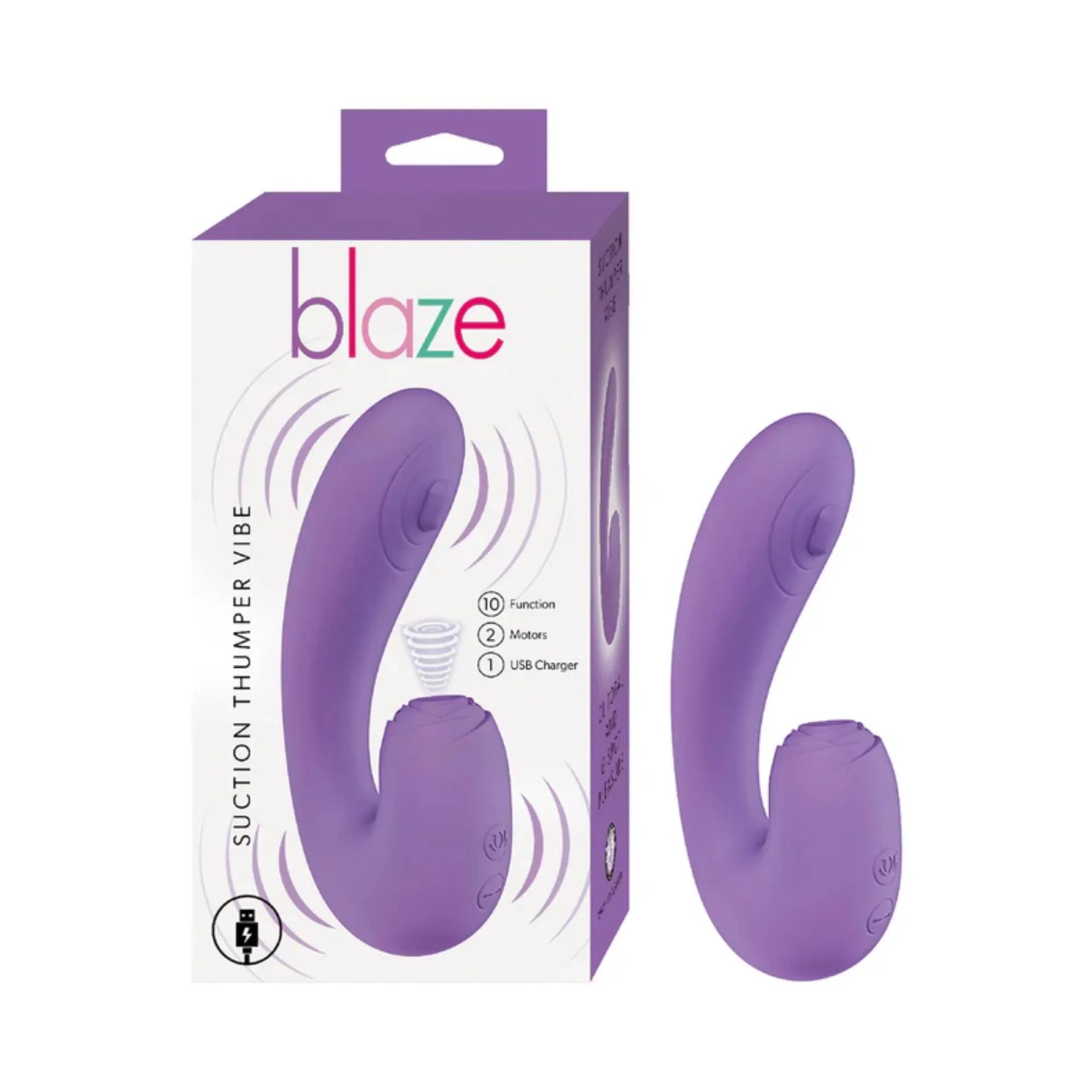Blaze Suction Thumper Rechargeable Silicone Vibrator Clitoral Stimulator