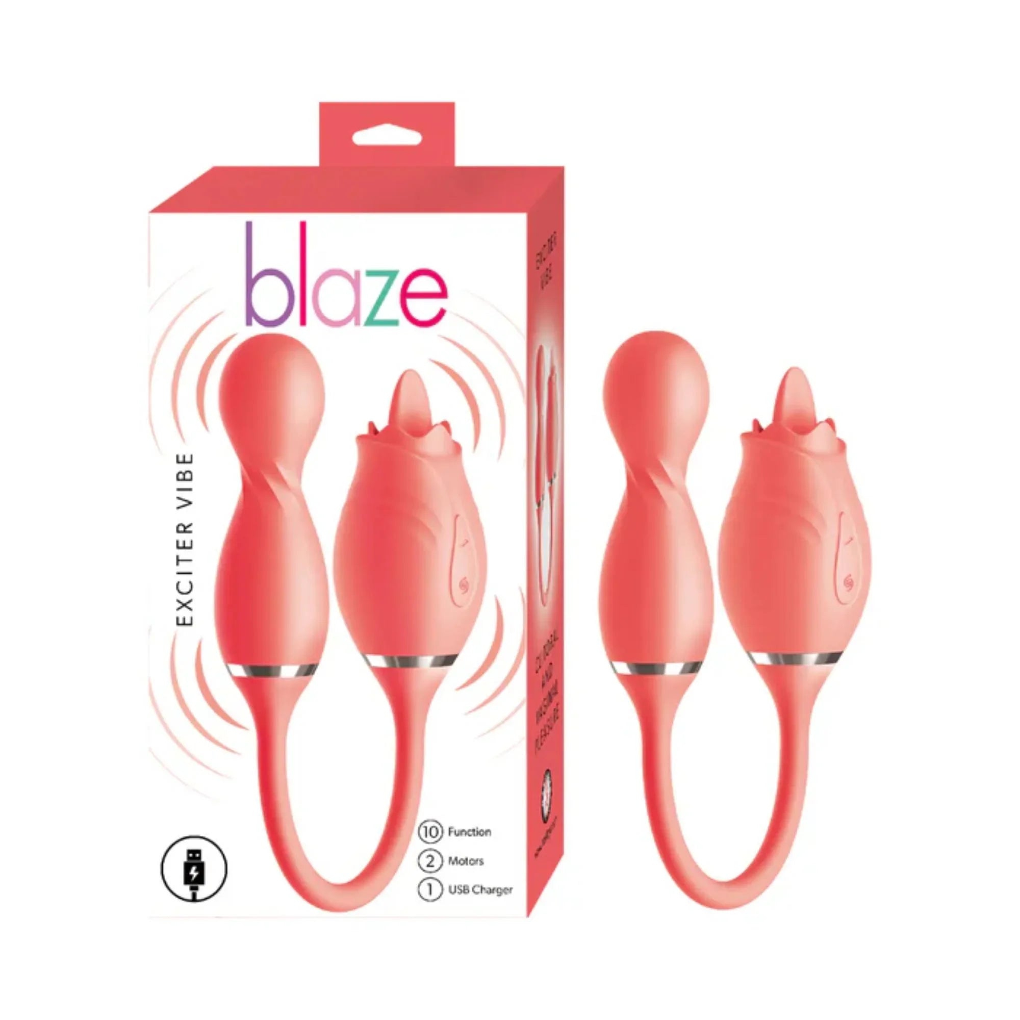 Blaze Exciter Rechargeable Silicone Dual Stimulating Vibrator