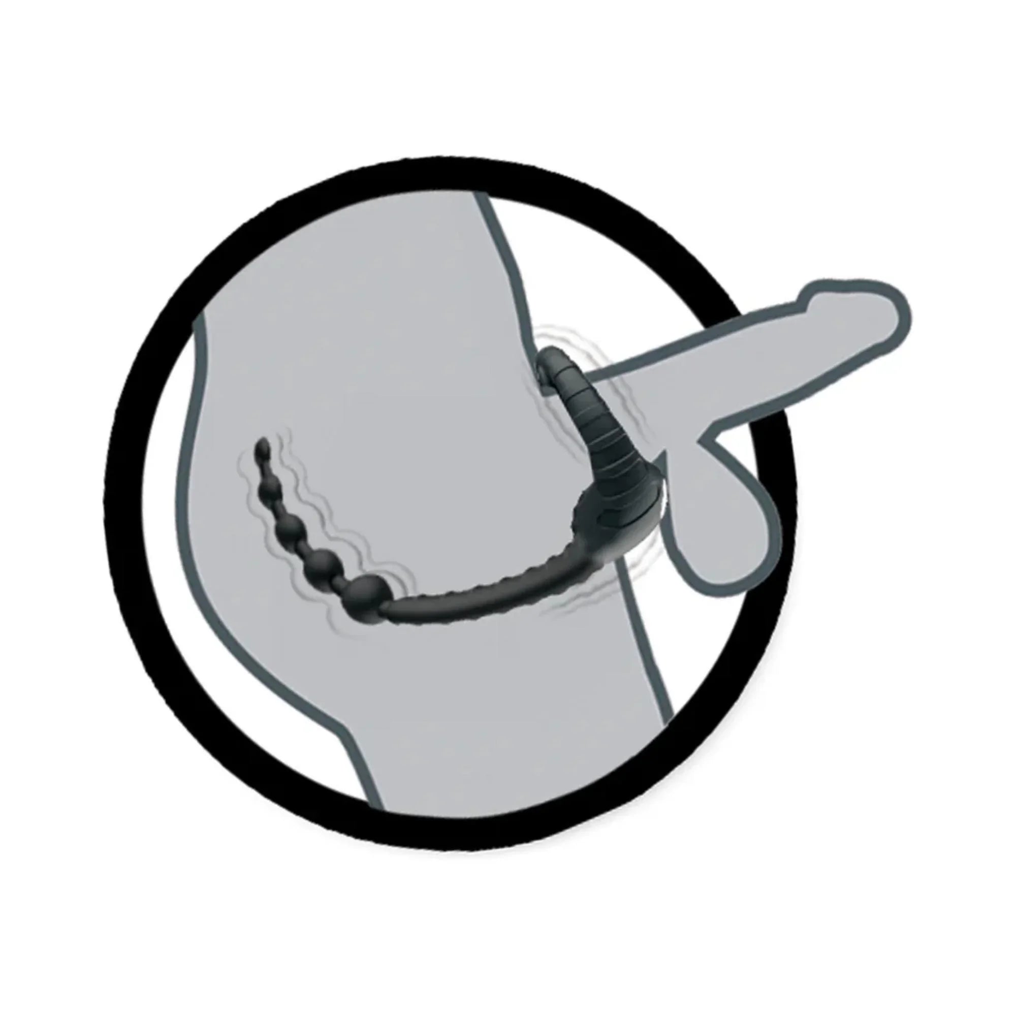 Atomic Dual Delight Rechargeable Silicone Cock Ring with Anal Beads – Dual-Action Pleasure with Remote Control