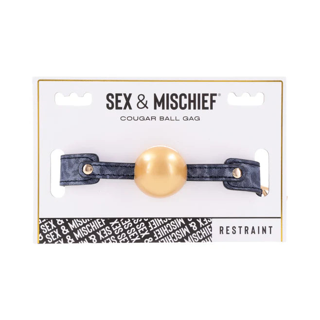 Sex & Mischief Cougar Ball Gag – Adjustable Beginner-Friendly Silicone Gag