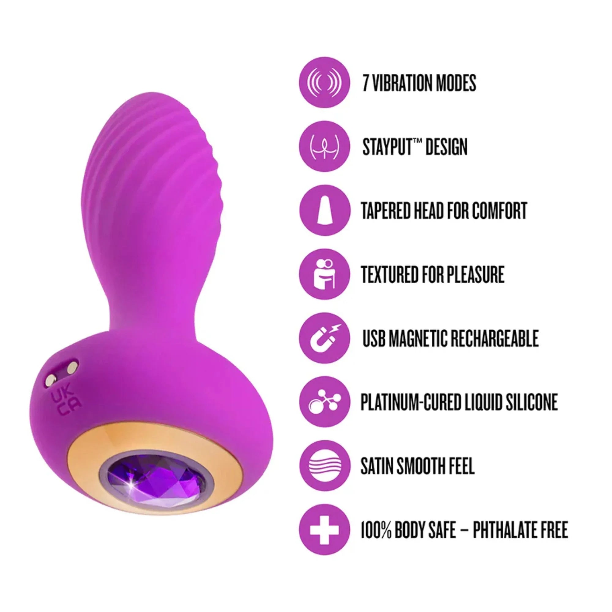 Oh My Gem Charm Rechargeable Silicone Anal Plug