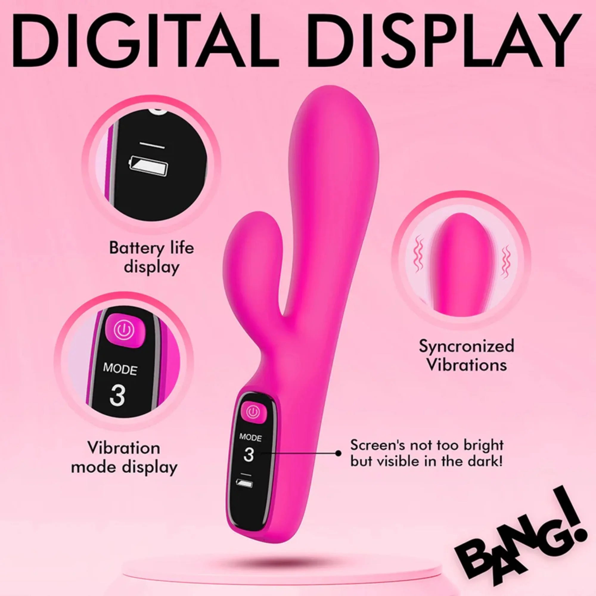 Bang! Digital Rechargeable Silicone Rabbit Vibrator