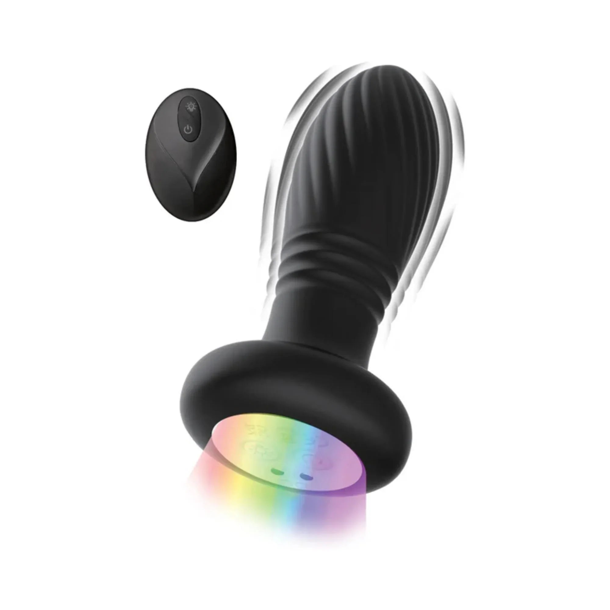 Atomic Thrusting Light-Up Twister Rechargeable Silicone Plug with Remote Control