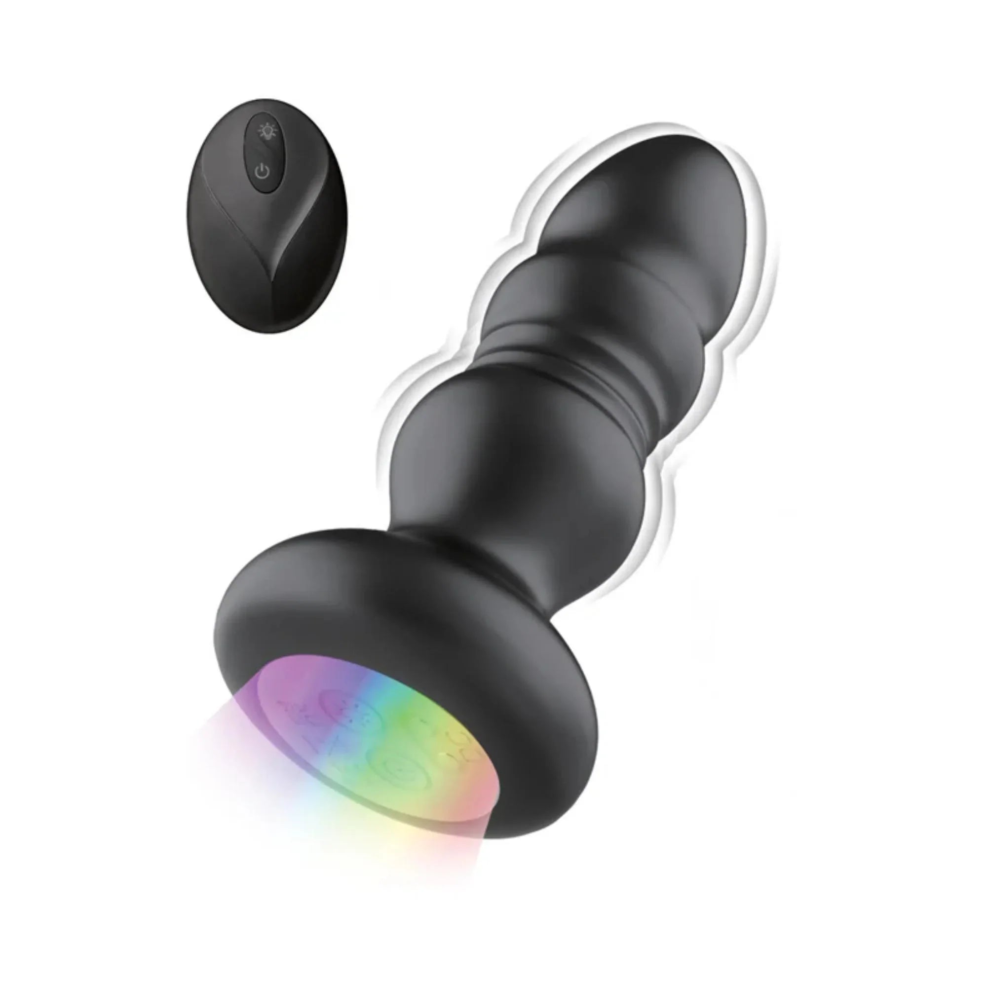 Atomic Thrusting Light-Up Rechargeable Silicone Power Plug with Remote Control