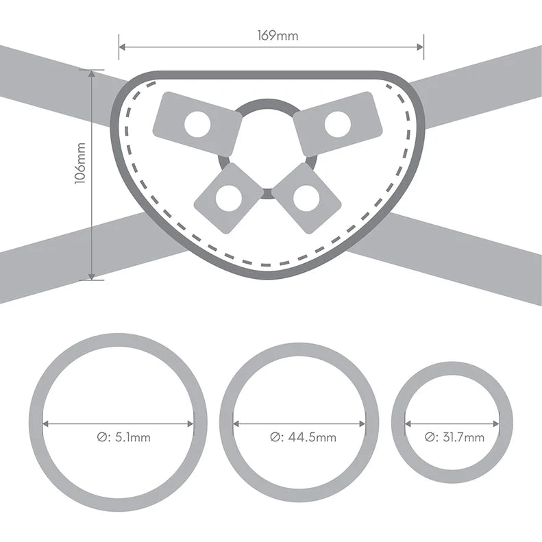 Together TILT Silicone Dildo & Harness Set 6.5in