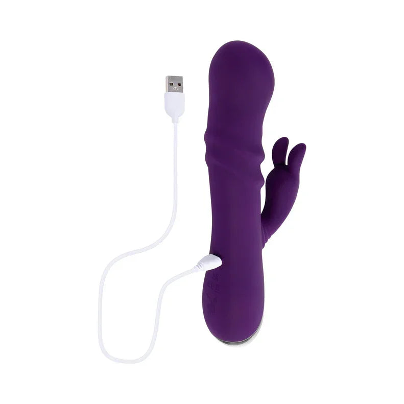 Playboy Bunny Punch Rechargeable Silicone Rabbit Vibrator with Twirly G-Spot Head