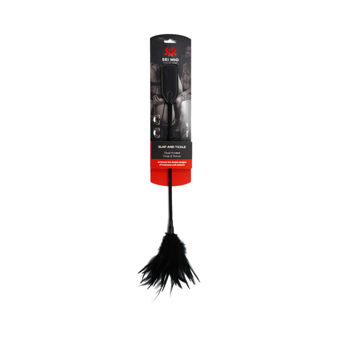 SEI MIO Slap & Tickle Dual-Ended Crop – Feather Tickler & Paddle