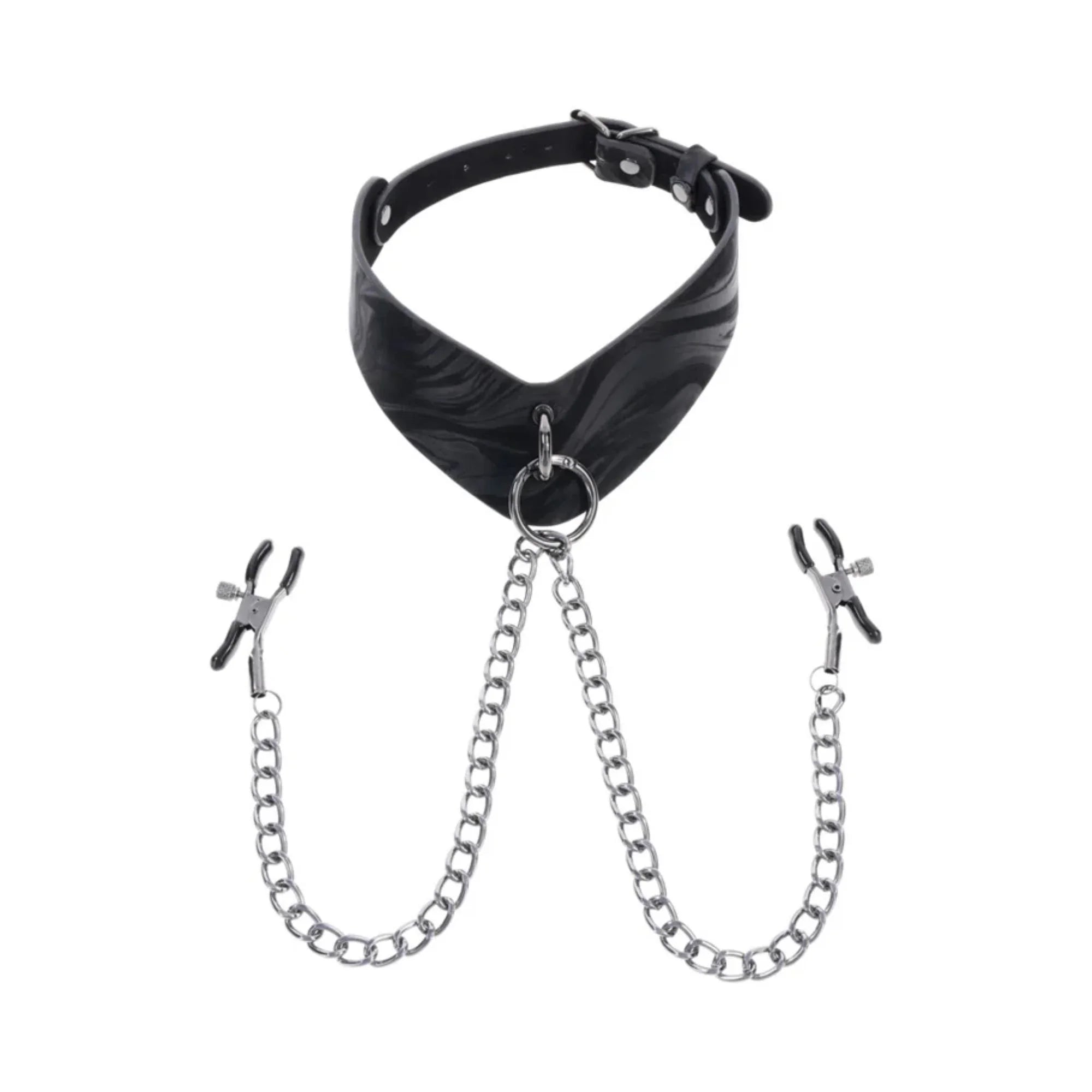 Sportsheets Velvet Noir Collar & Removable Clamps