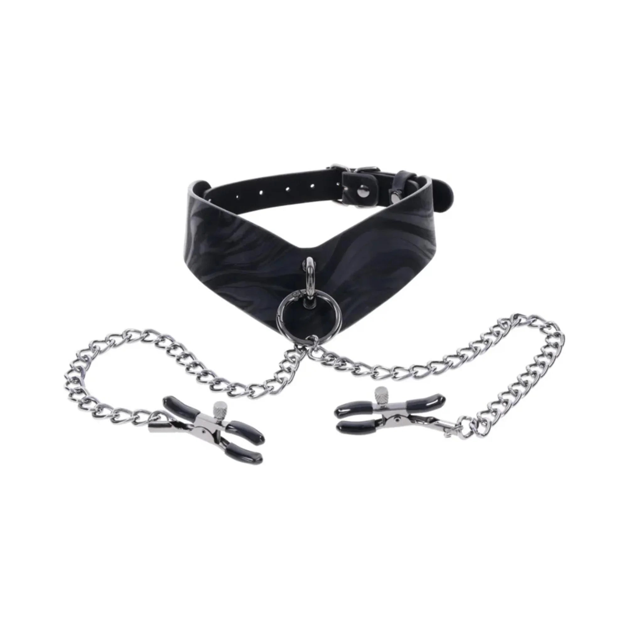 Sportsheets Velvet Noir Collar & Removable Clamps
