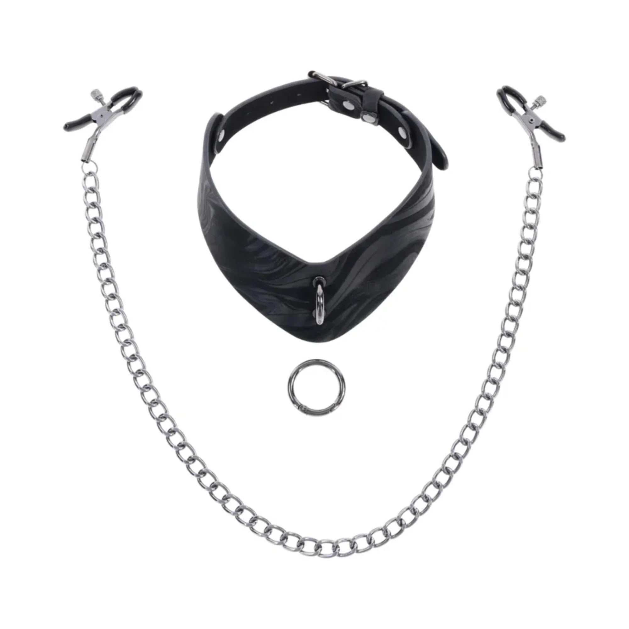 Sportsheets Velvet Noir Collar & Removable Clamps