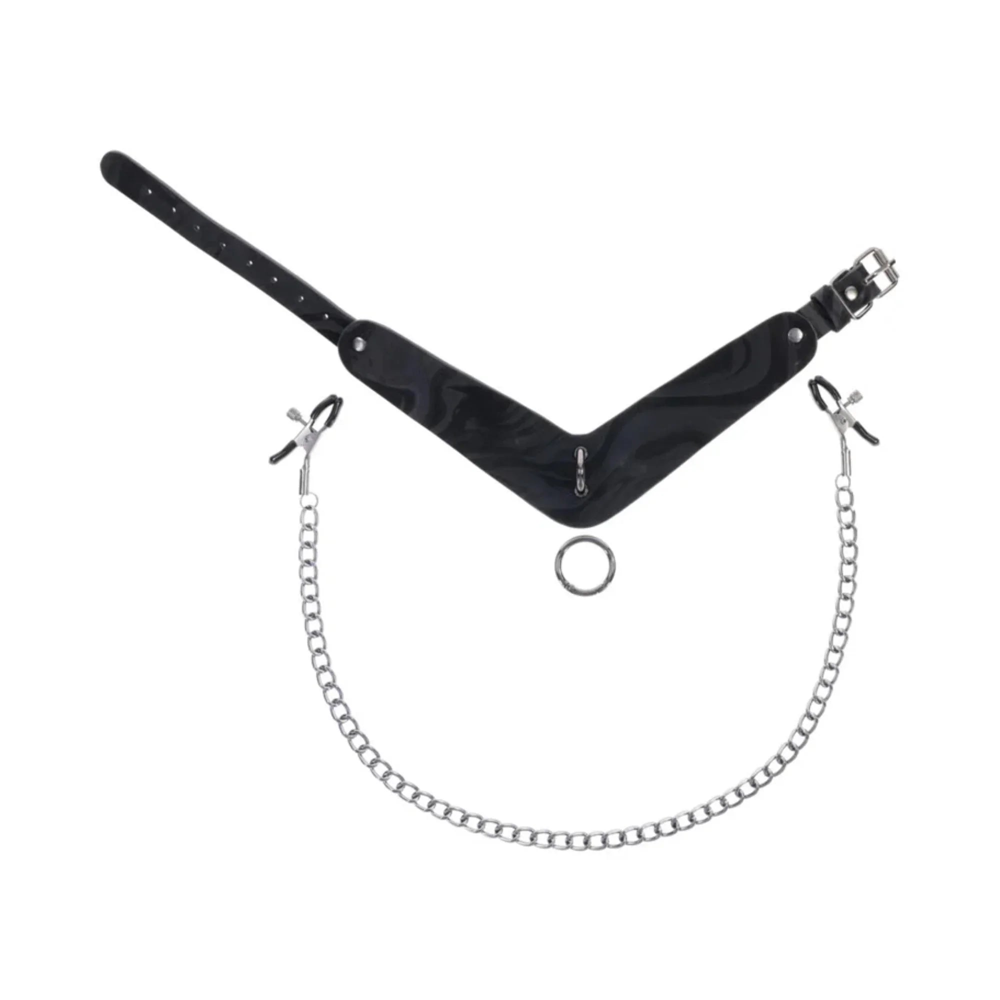 Sportsheets Velvet Noir Collar & Removable Clamps