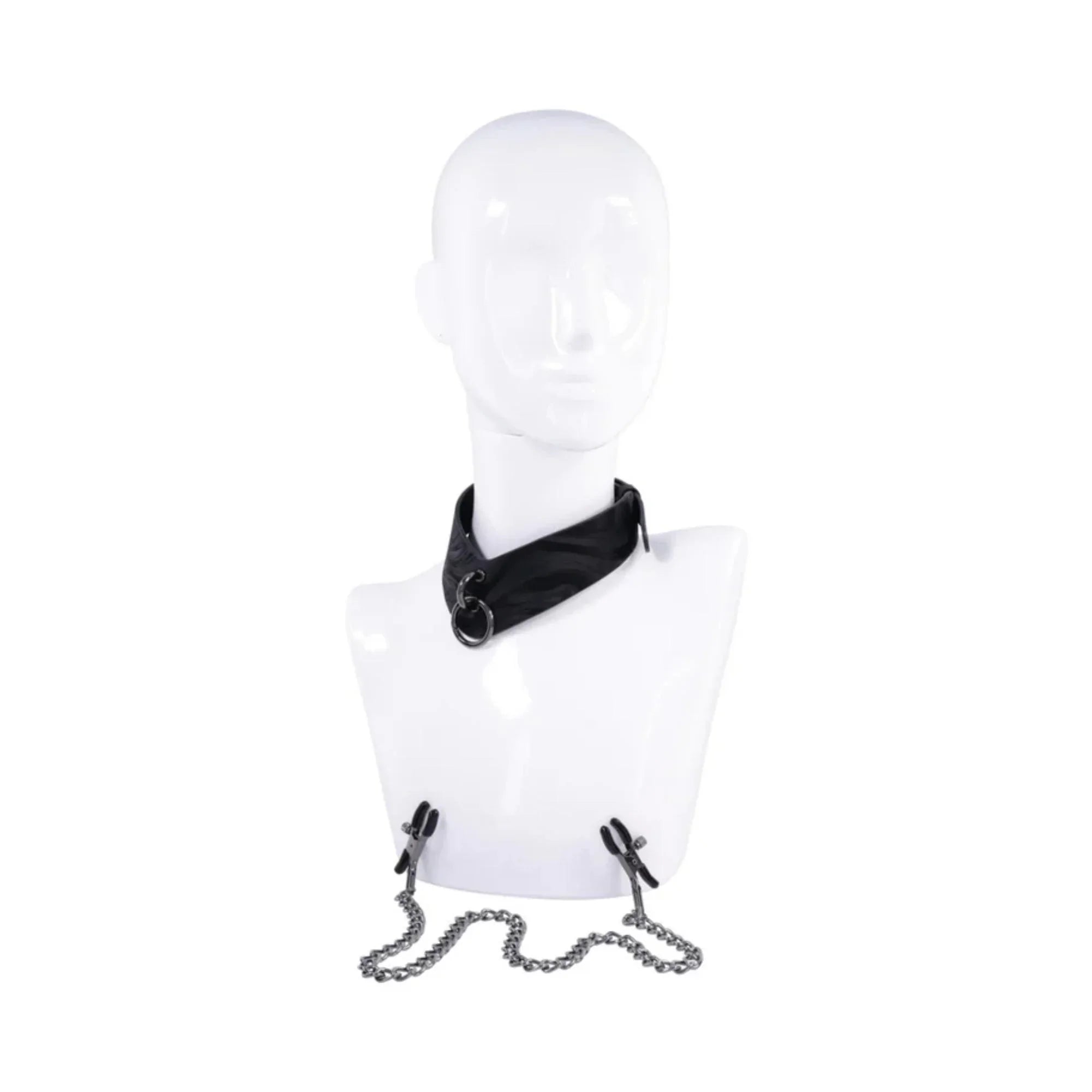 Sportsheets Velvet Noir Collar & Removable Clamps
