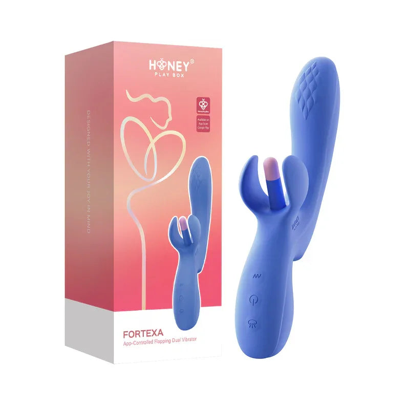Fortexa Kinky Finger Flapping Rechargeable Silicone Clit & G-Spot Vibrator with App Control