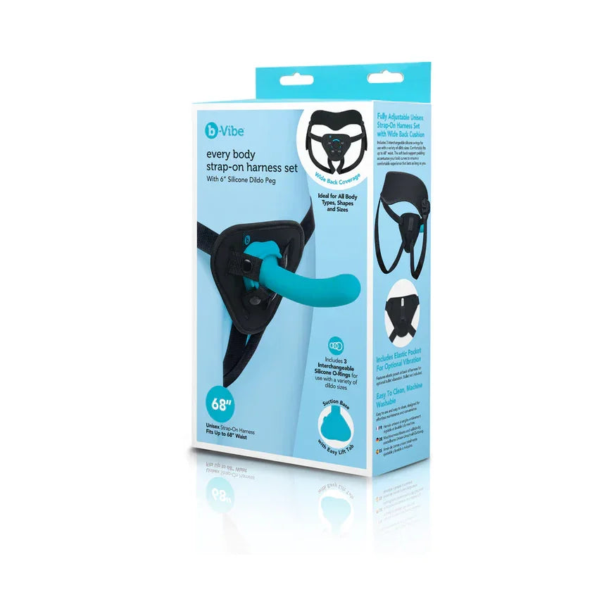 B Vibe Everybody Strap On Harness Set with Silicone Dildo Peg 6in