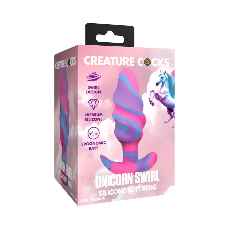 Creature Cocks Unicorn Swirl Silicone Butt Plug