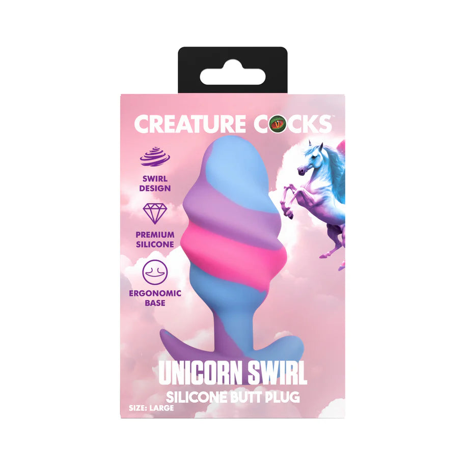 Creature Cocks Unicorn Swirl Silicone Butt Plug