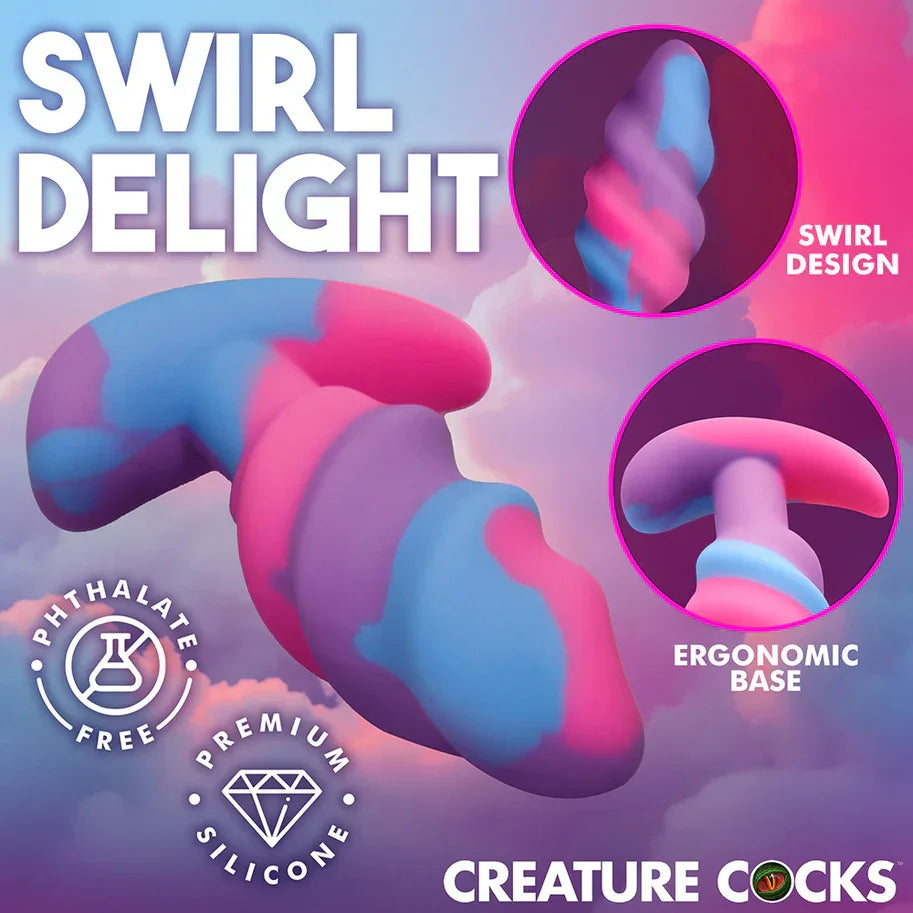 Creature Cocks Unicorn Swirl Silicone Butt Plug