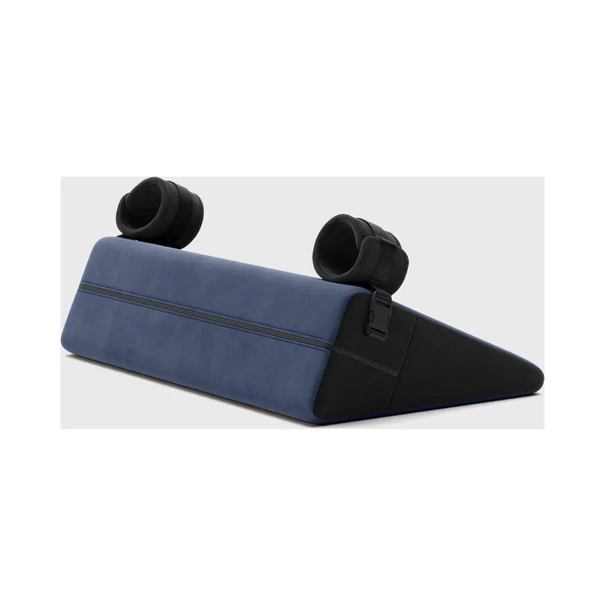 Liberator Black Label Wedge 24 in. Sex Position Pillow with Cuffs Décor Velvet