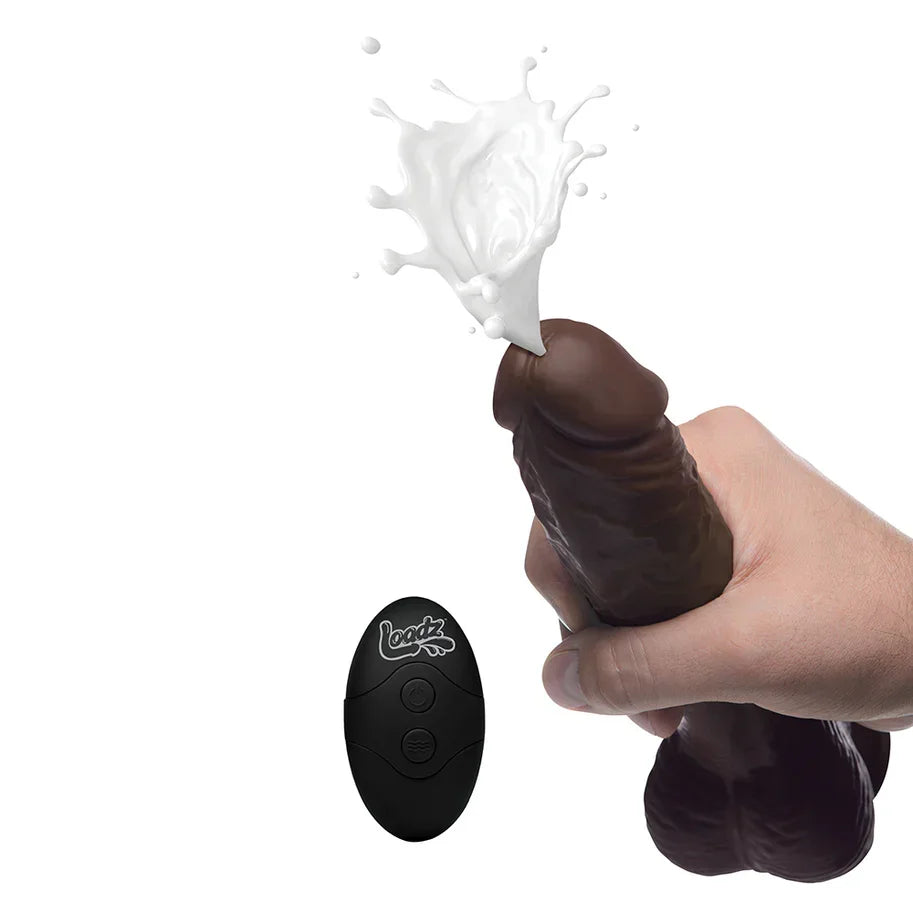 Loadz Vibrating Squirting Dildo with Remote Control 8.5in
