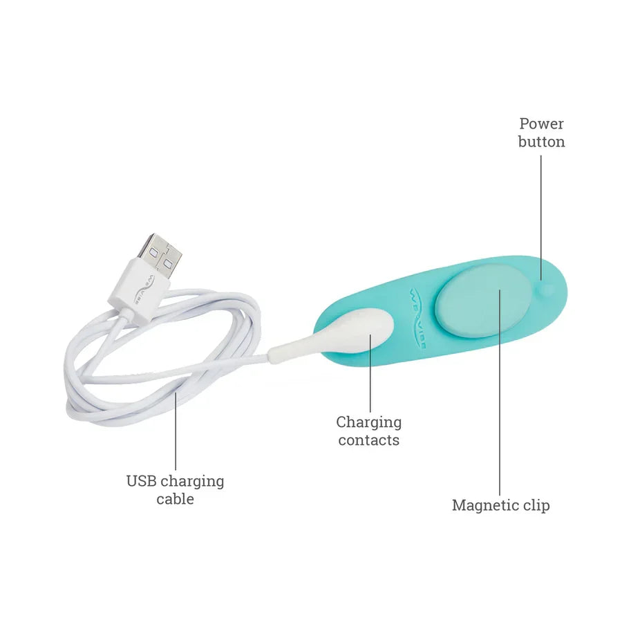 We-Vibe Moxie+ Wearable Rechargeable Silicone Panty Vibe Clitoral Stimulator with Remote Control