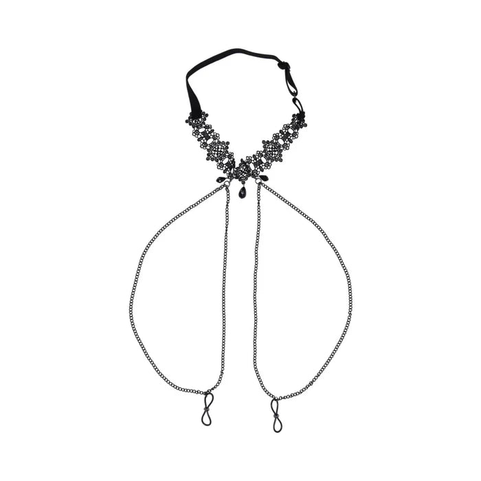 Sex & Mischief Lace Collar with Nipple Ties