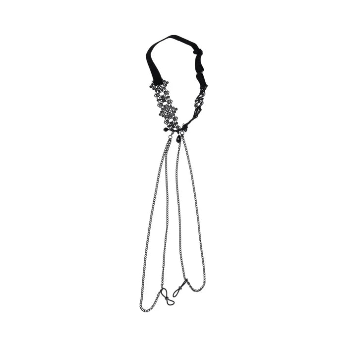Sex & Mischief Lace Collar with Nipple Ties