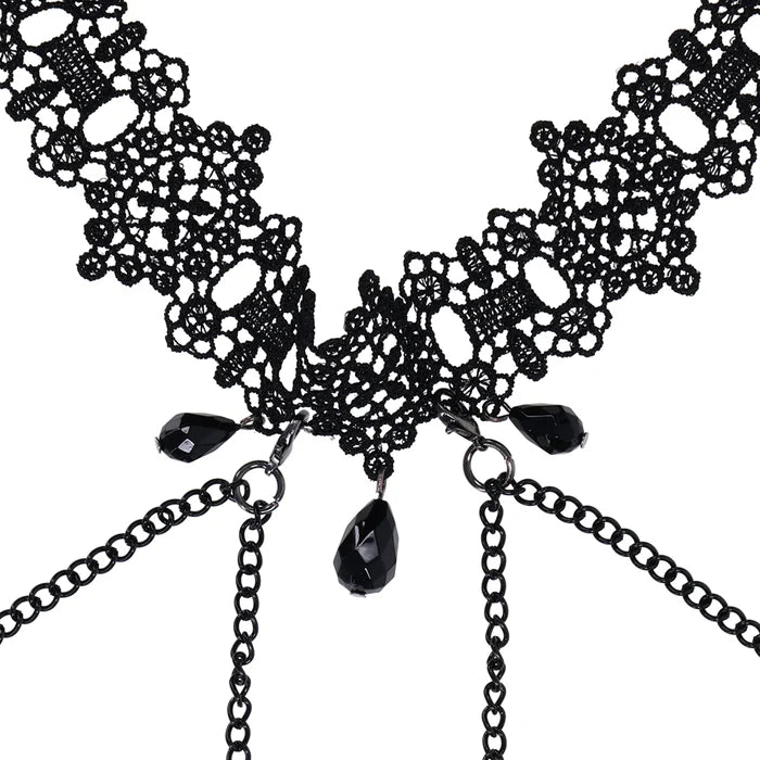 Sex & Mischief Lace Collar with Nipple Ties