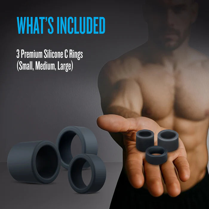Performance Plus Accelerate Silicone Cock Ring Set (3 Piece)