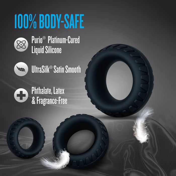 Performance Plus Drift Silicone Cock Rings (3 Piece Set)