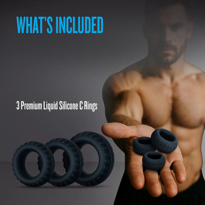 Performance Plus Drift Silicone Cock Rings (3 Piece Set)