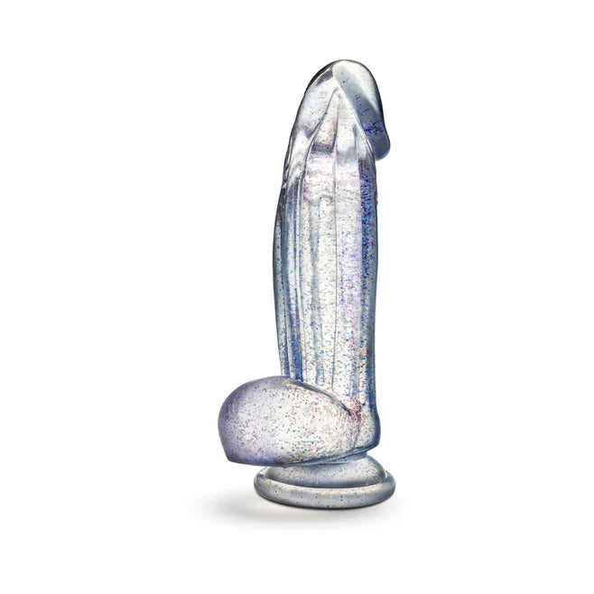 Naturally Yours Bling Glitter Silicone Dildo with Balls 7.5” – Suction Cup & Harness Compatible