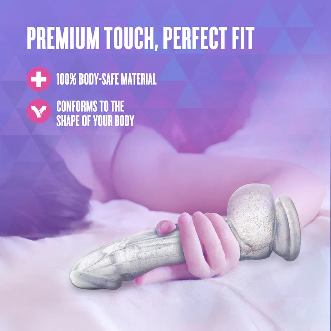 Naturally Yours Bling Glitter Silicone Dildo with Balls 7.5” – Suction Cup & Harness Compatible