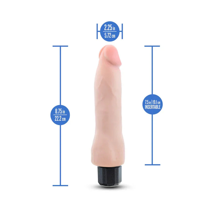 Au Naturel Vanilla Ice Vibrating Dildo 8.75in