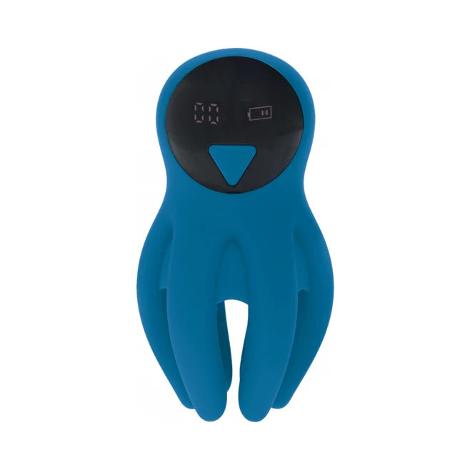Levelz Digital Vibrating Silicone Rechargeable Penis Head Stimulator with Tentacles