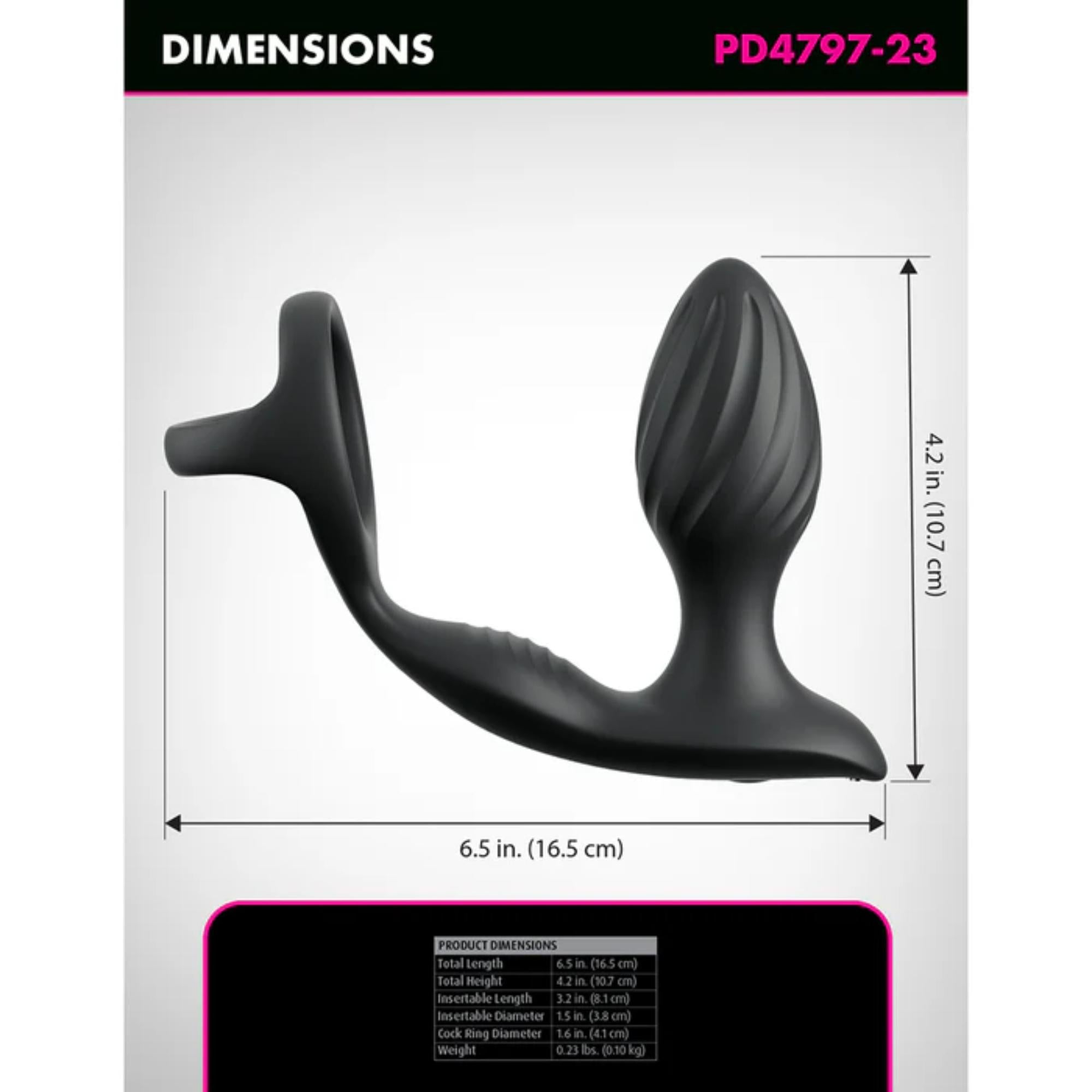 Anal Fantasy Elite Ass-Gasm Gyro-Milk Pro Cock Ring with Butt Plug and Remote Control