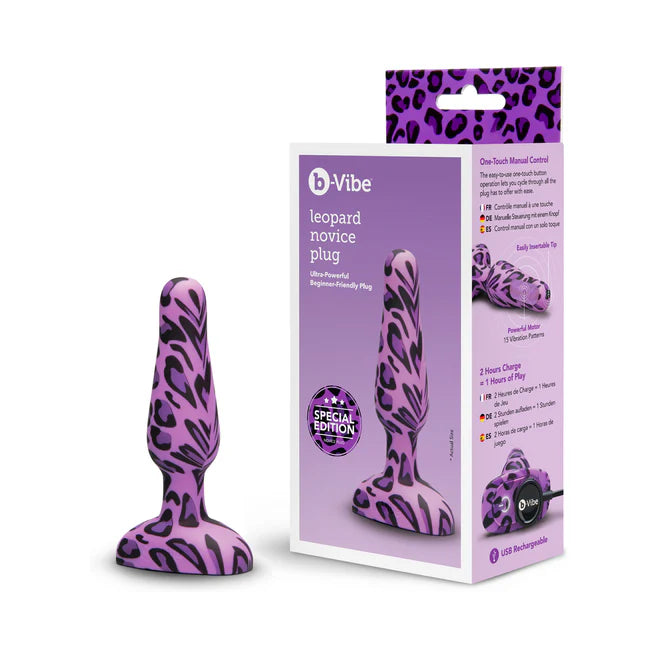 b-Vibe Novice Leopard – Beginner Vibrating Butt Plug with Remote