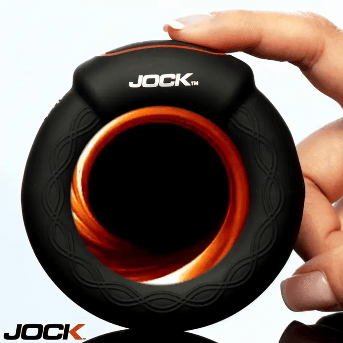 Jock Rumbler Vibrating & Warming Rechargeable Silicone C-Ring 1.8in with Remote