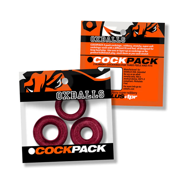 Oxballs Cockpack Multi Design Cockrings (3-Pack) – Slim, Tight & Comfort Fit Rings