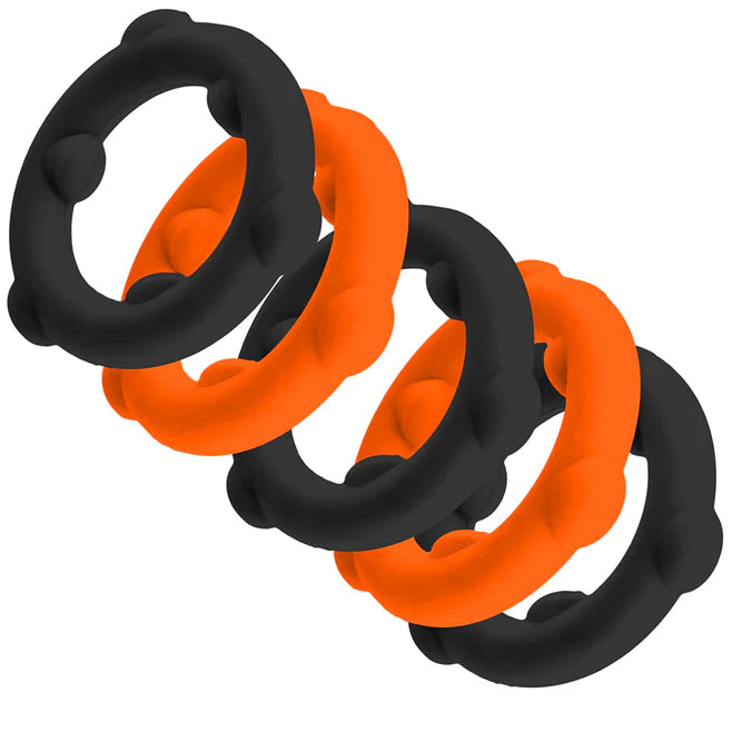 Oxballs Gearheads 5-Pack Spinner Rings – Liquid Silicone Cockring Set