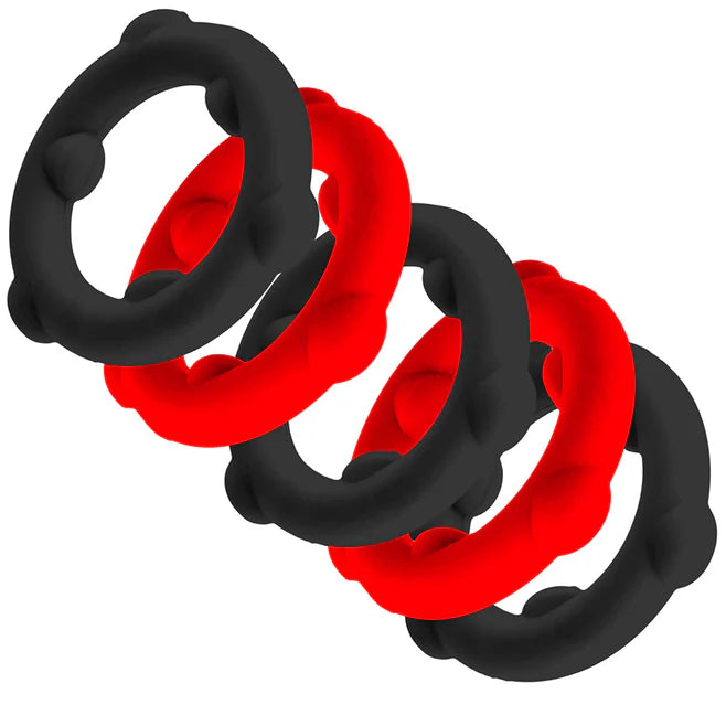 Oxballs Gearheads 5-Pack Spinner Rings – Liquid Silicone Cockring Set