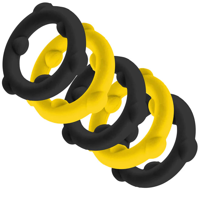 Oxballs Gearheads 5-Pack Spinner Rings – Liquid Silicone Cockring Set