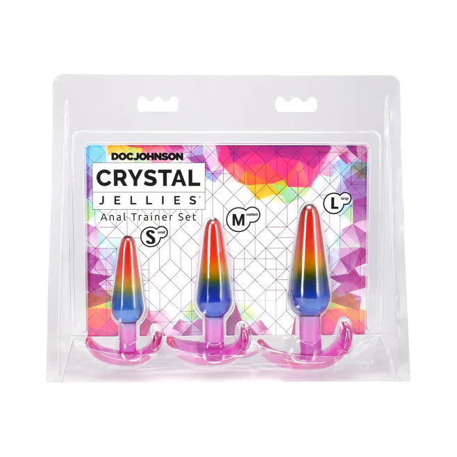Crystal Jellies Anal Trainer Set – 3 Piece Rainbow Anal Training Kit