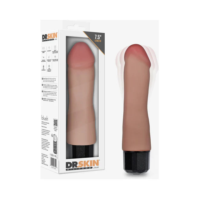 Dr. Skin Dr. Avery Vibrating Silicone Dildo 7.5” – Rechargeable Flexible Wand