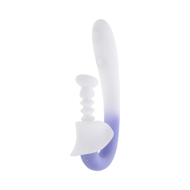 Spring Loaded Rechargeable Silicone Dual Vibrator with Tapping & Spring Motion