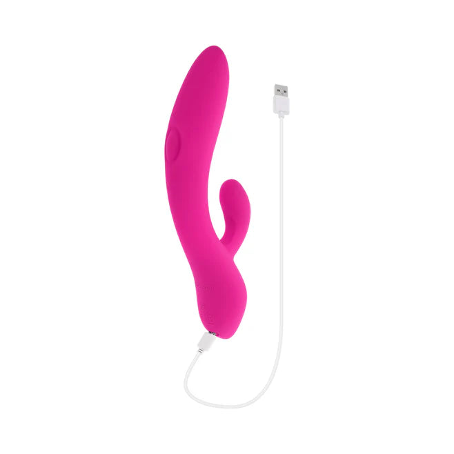 G-Tapper Rechargeable Silicone Double Tapping Rabbit Vibrator with Clitoral Stimulator