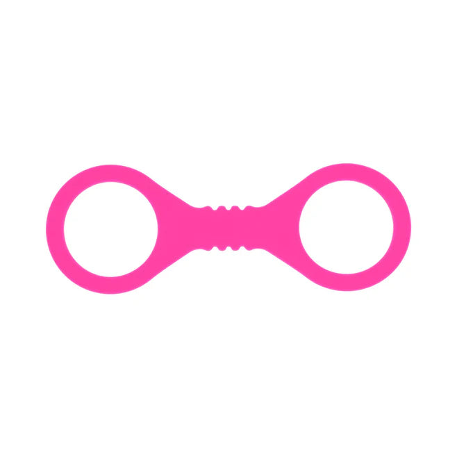 Sex & Mischief Hot Pink Silicone Cuffs – Stretch-Fit Wrist Restraints