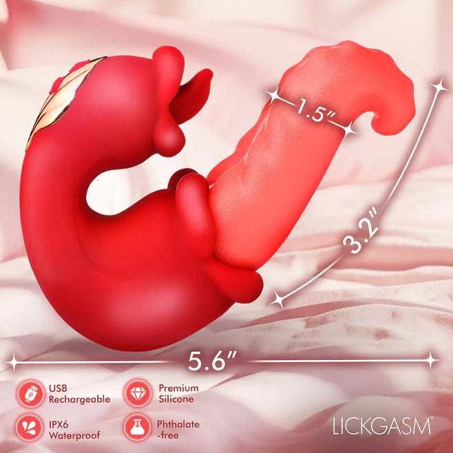 Lickgasm Lick Lasher – Rechargeable Silicone Licking Vibrator with Dual Tongue Action