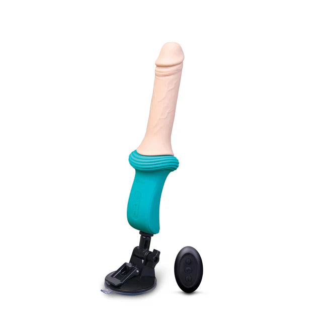 b-Vibe Thrusting Silicone Dildo Machine with Remote – 6.5 Inch