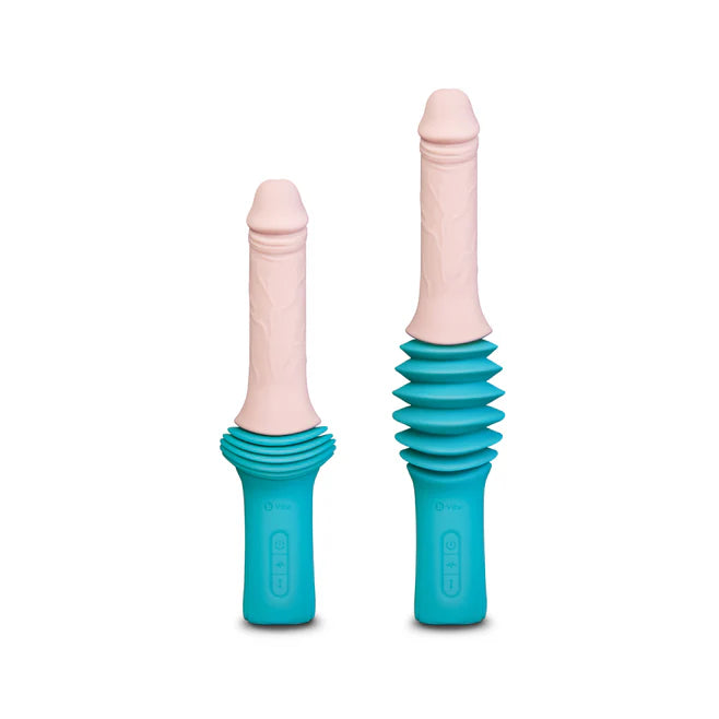 b-Vibe Thrusting Silicone Dildo Machine with Remote – 6.5 Inch