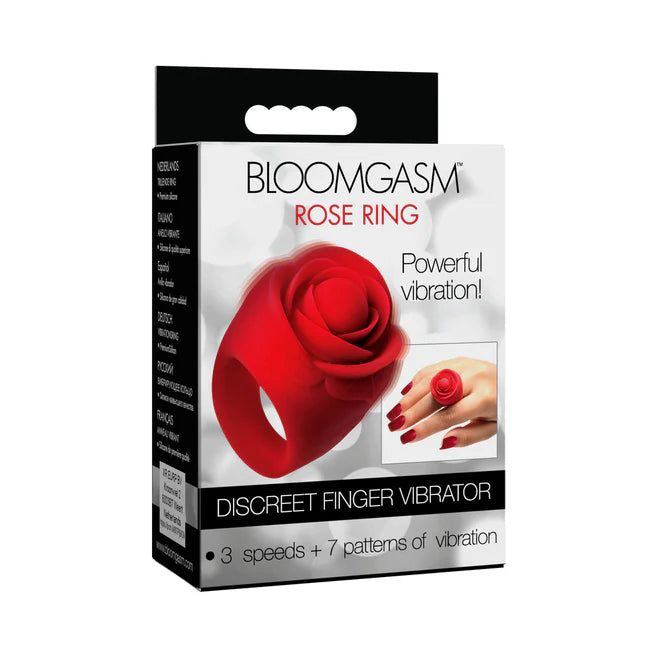 Bloomgasm Rose Ring Rechargeable Silicone Finger Vibrator